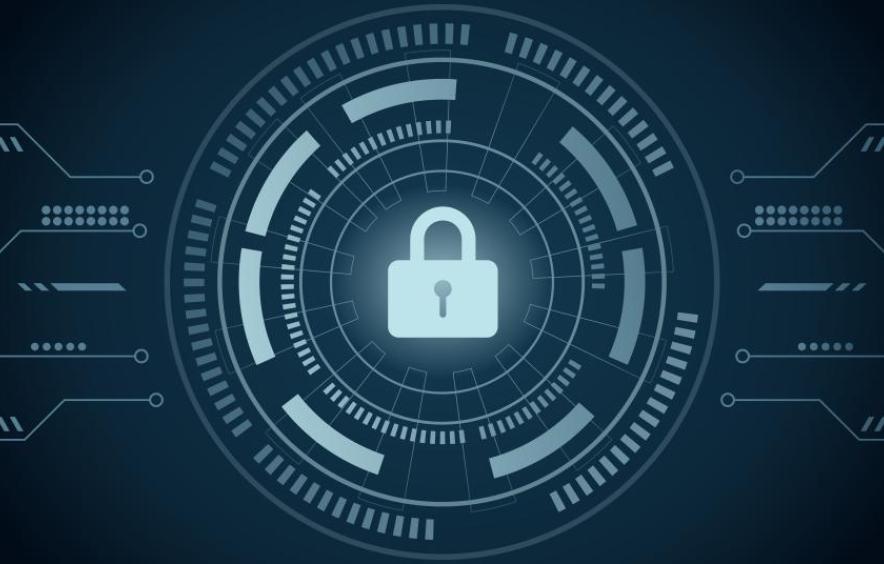 Digital padlock icon representing cybersecurity