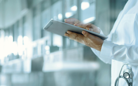 a person using tablet