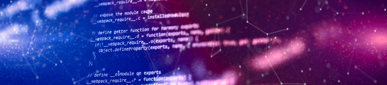 coding text over a blue and purple background