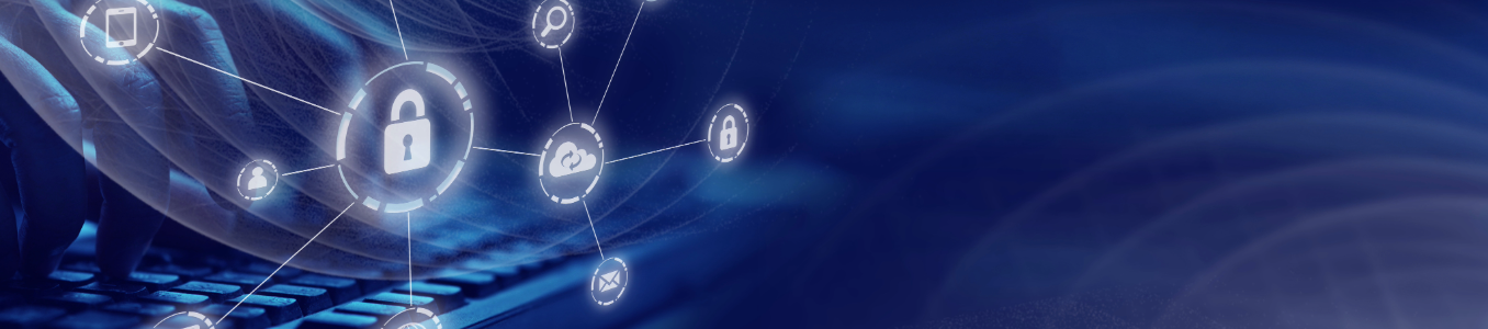 security icons against a blue background